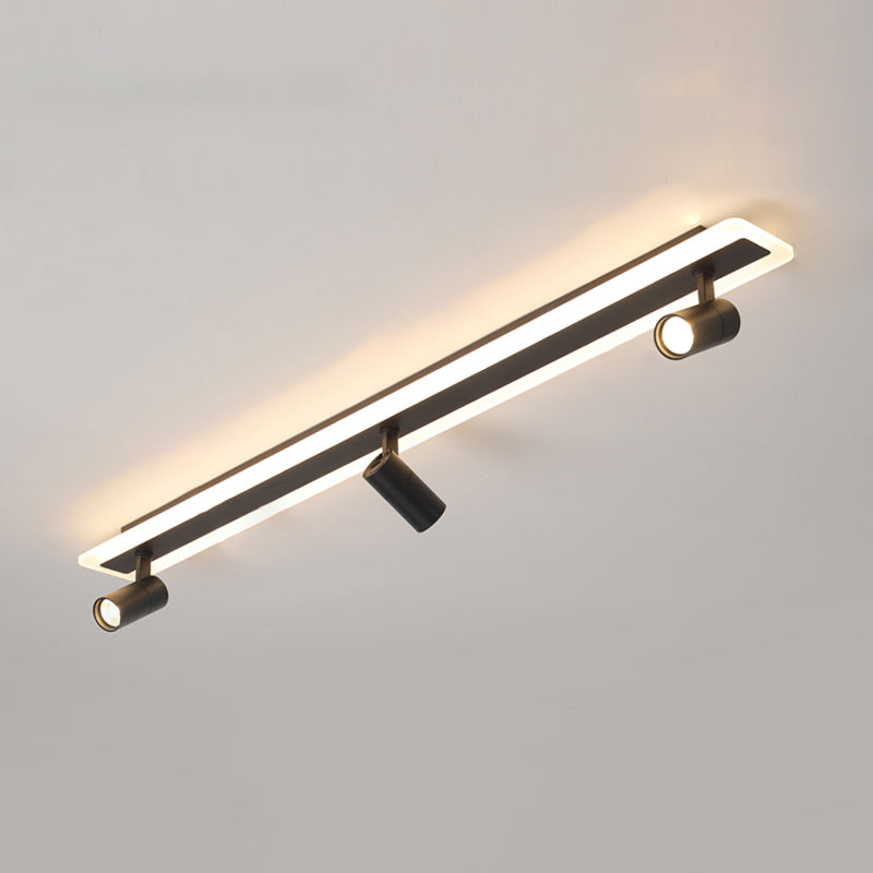 Éclairage linéaire moderne de voie de LED 3 lumières spot encastré en fer forgé