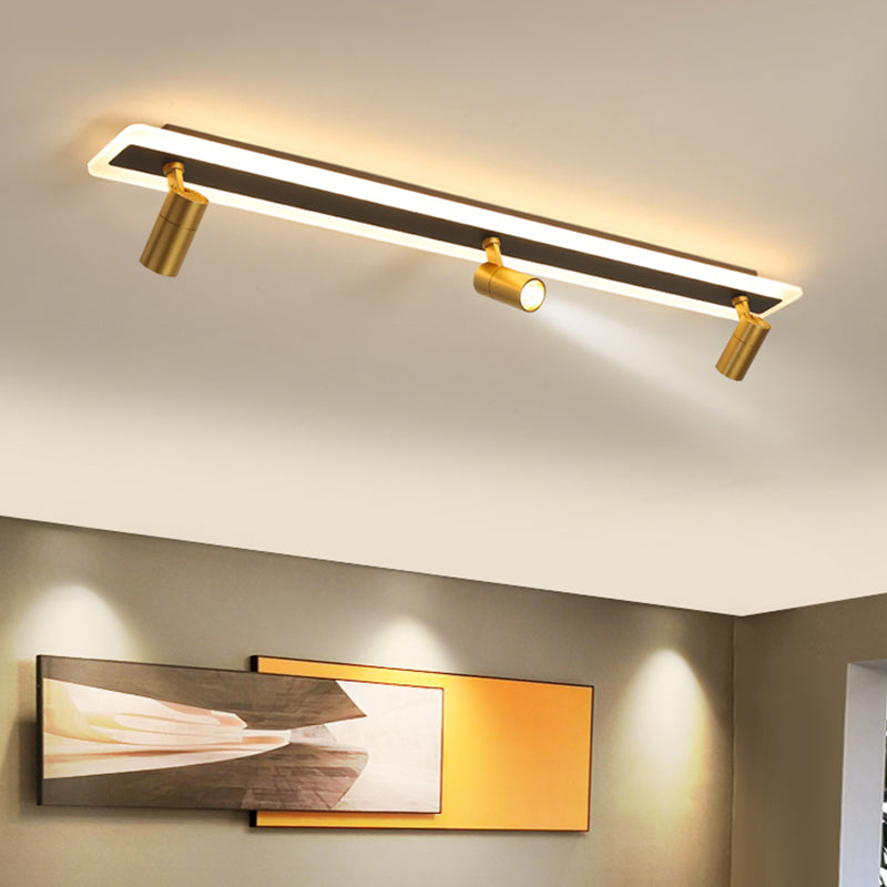 Éclairage linéaire moderne de voie de LED 3 lumières spot encastré en fer forgé