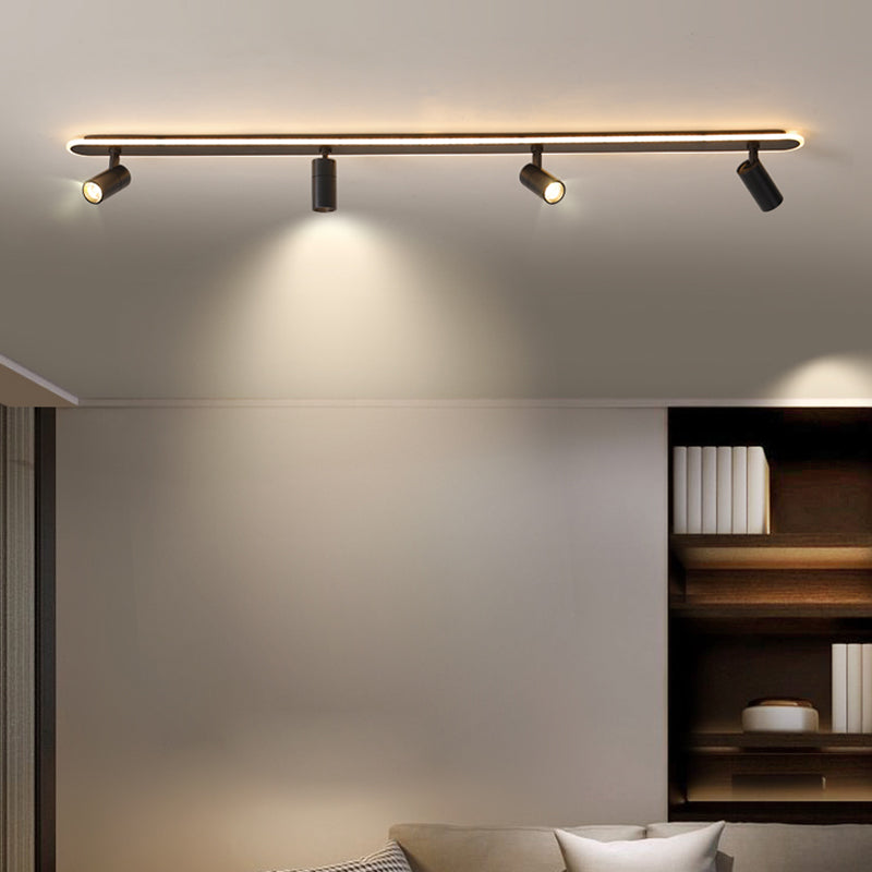 Éclairage linéaire moderne de voie de LED 3 lumières spot encastré en fer forgé