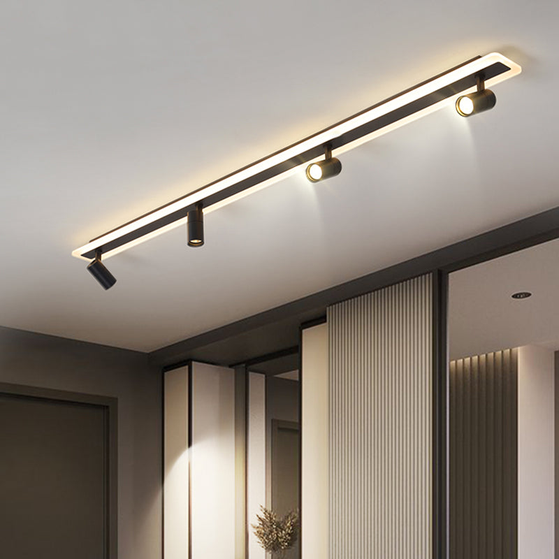 Éclairage linéaire moderne de voie de LED 3 lumières spot encastré en fer forgé