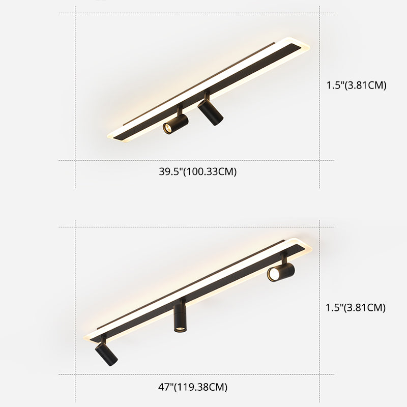 Éclairage linéaire moderne de voie de LED 3 lumières spot encastré en fer forgé