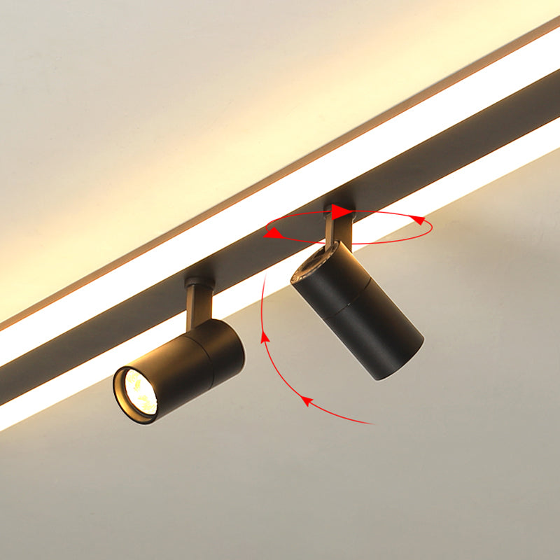 Éclairage linéaire moderne de voie de LED 3 lumières spot encastré en fer forgé