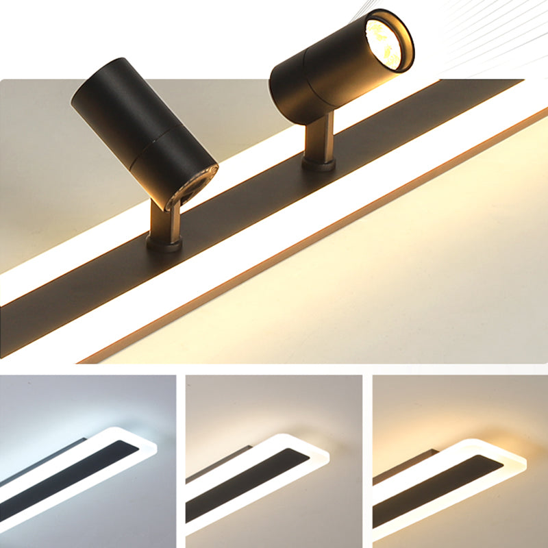 Éclairage linéaire moderne de voie de LED 3 lumières spot encastré en fer forgé