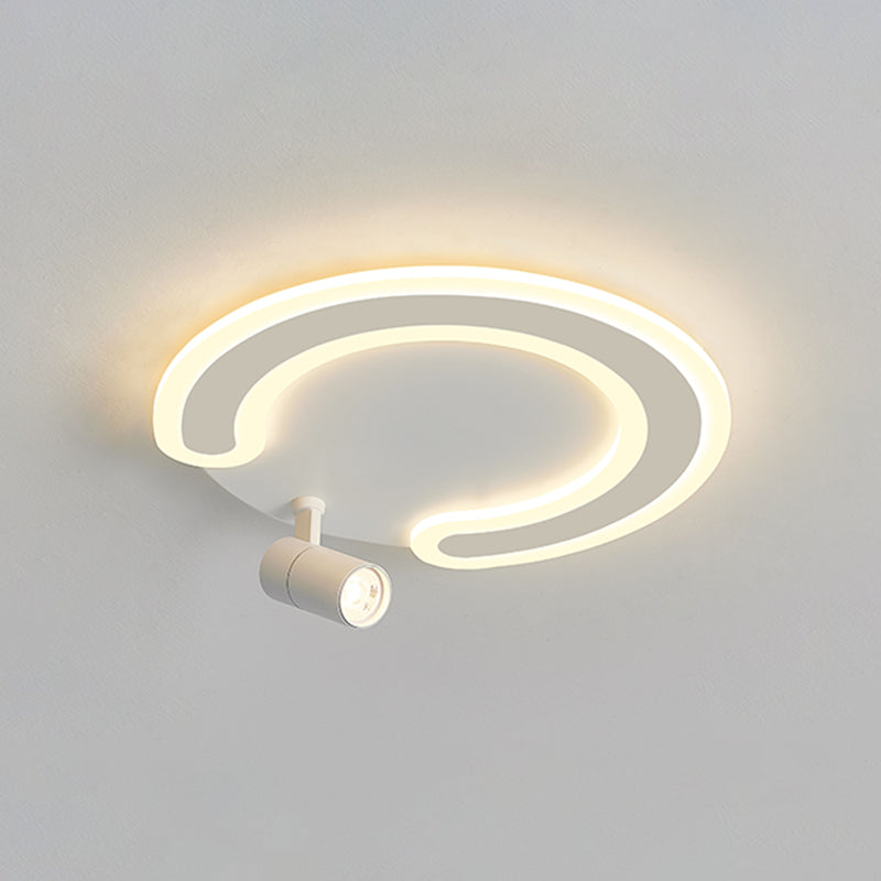 Montaje semi rasciquete de LED circular en moderna luz de techo de interior acrílico en blanco en blanco