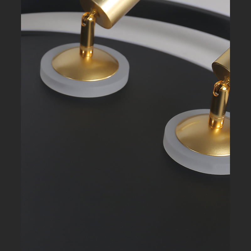 Metal Ceiling Mounted Light Modern Bedroom LED Flush Mount avec 2 Spotlights