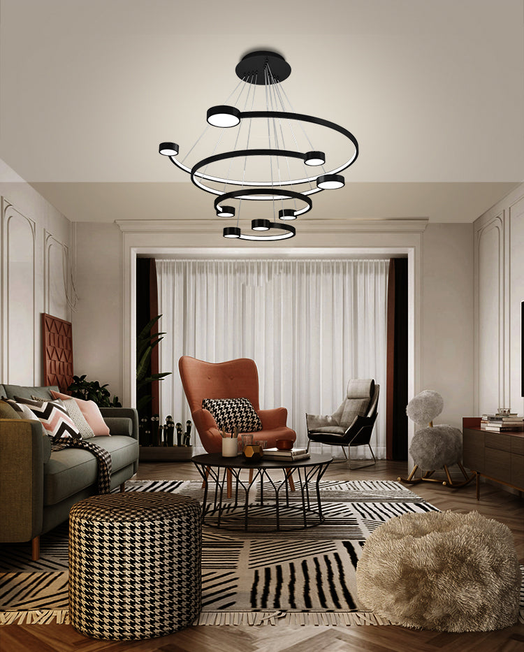 Multi-Layer Ceiling Pendant Light Modern Metal Hanging Lights