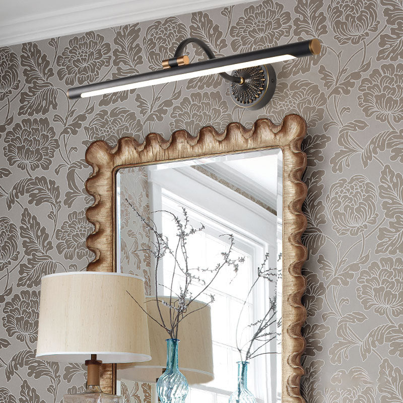 Vanité linéaire Lumières murales vintage Simplicité Applexion murale acrylique avec bois pour salle de bain