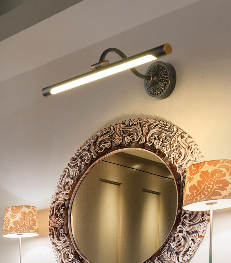 Vanité linéaire Lumières murales vintage Simplicité Applexion murale acrylique avec bois pour salle de bain