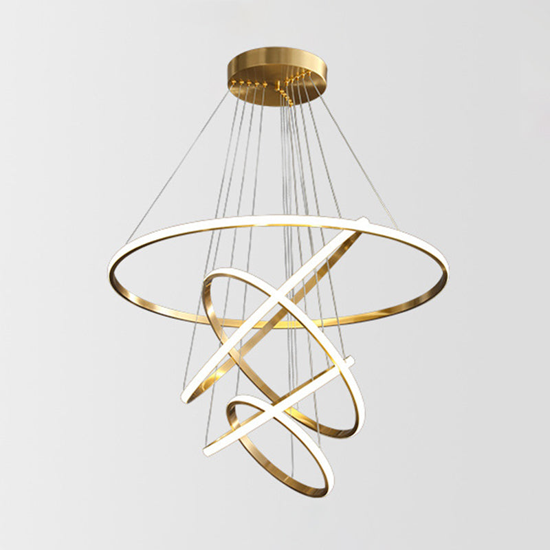 Modern Simplicity Round Chandelier Lamp Aluminum Hanging Pendant Lights for Restaurant