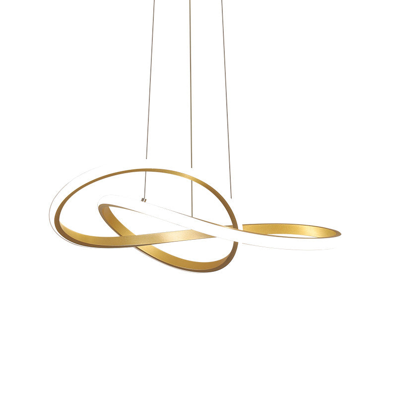 Modern Simplicity Seamless Curves Chandelier Lamp Aluminum Hanging Pendant Lights for Restaurant