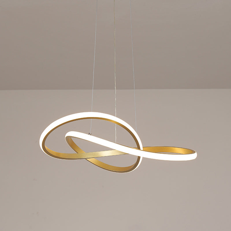 Modern Simplicity Seamless Curves Chandelier Lamp Aluminum Hanging Pendant Lights for Restaurant