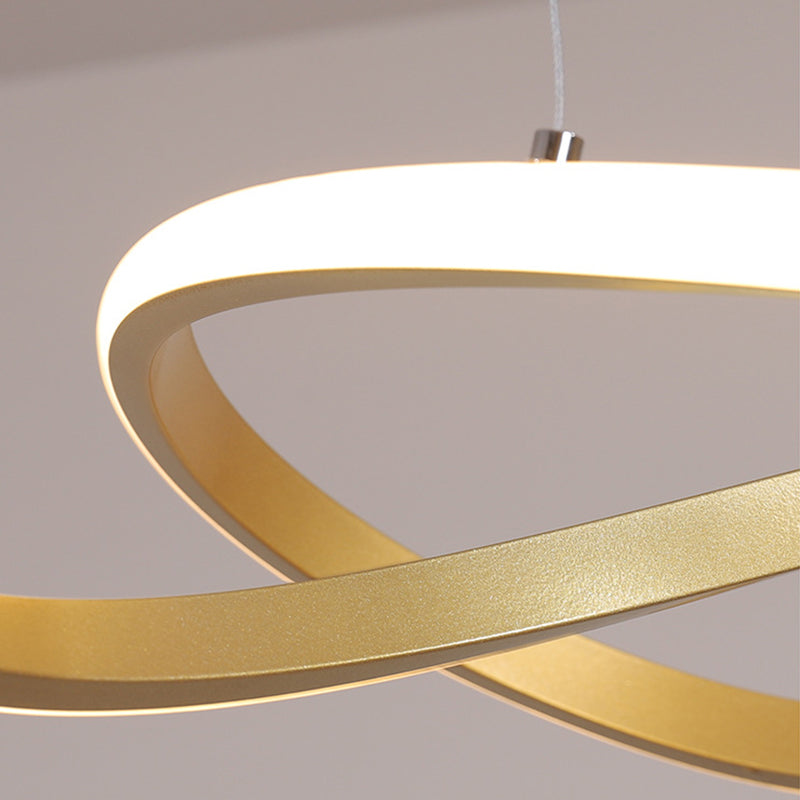 Modern Simplicity Seamless Curves Chandelier Lamp Aluminum Hanging Pendant Lights for Restaurant