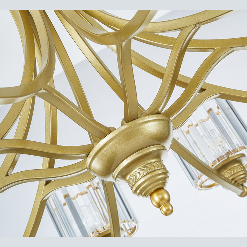 Modern metaalhangende kroonluchter lichtcilinder helder kristal schaduw plafond kroonluchter voor woonkamer