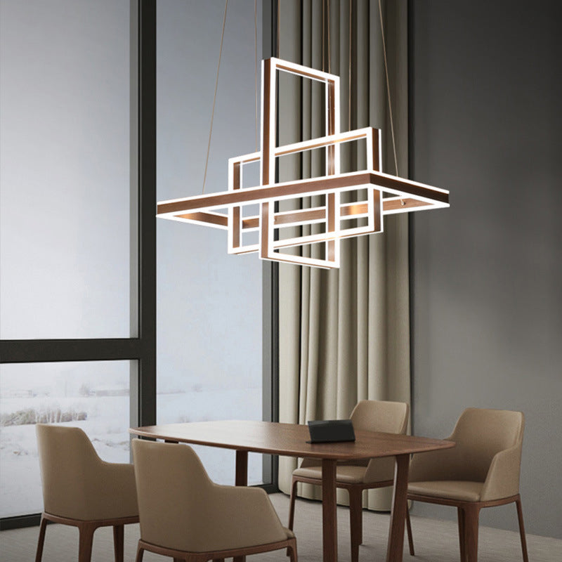 Moderne eenvoud hangende multi-tier kroonluchter hanglamp acryl plafondlampen armatuur voor restaurant