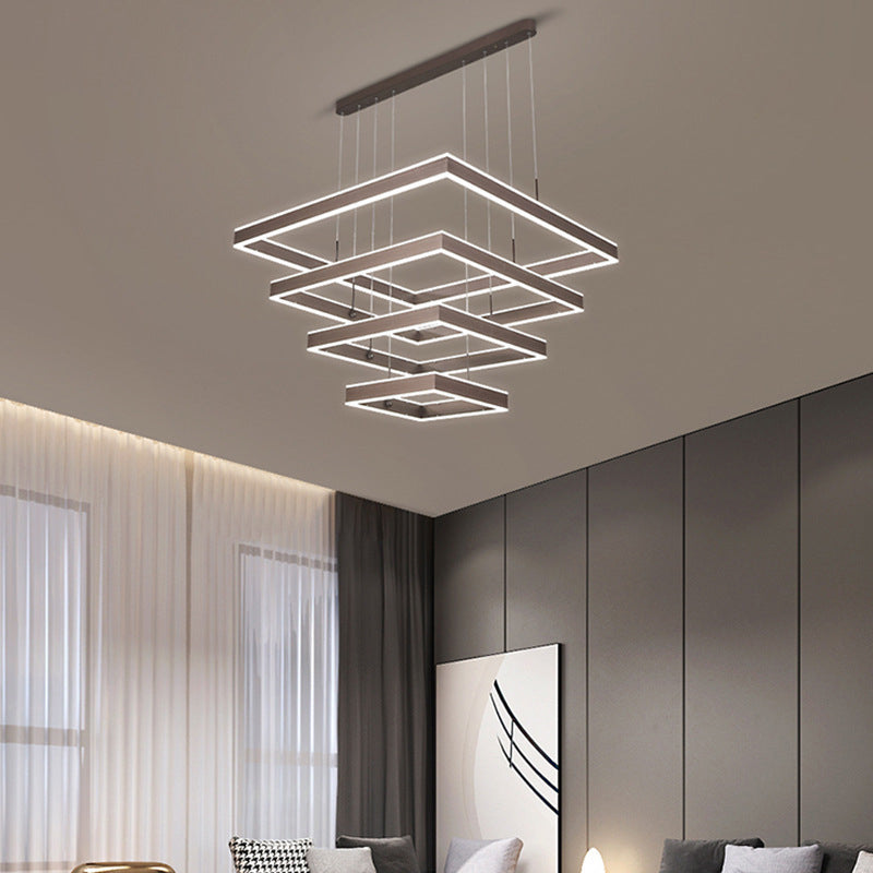 Moderne eenvoud hangende multi-tier kroonluchter hanglamp acryl plafondlampen armatuur voor restaurant