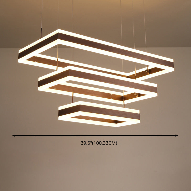 Moderne eenvoud hangende multi-tier kroonluchter hanglamp acryl plafondlampen armatuur voor restaurant