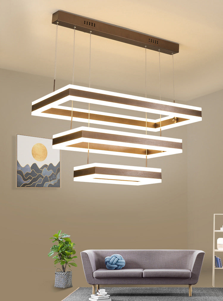 Moderne eenvoud hangende multi-tier kroonluchter hanglamp acryl plafondlampen armatuur voor restaurant