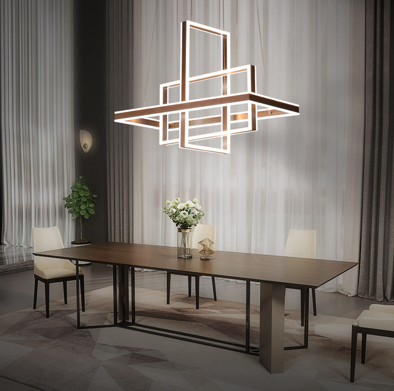 Moderne eenvoud hangende multi-tier kroonluchter hanglamp acryl plafondlampen armatuur voor restaurant