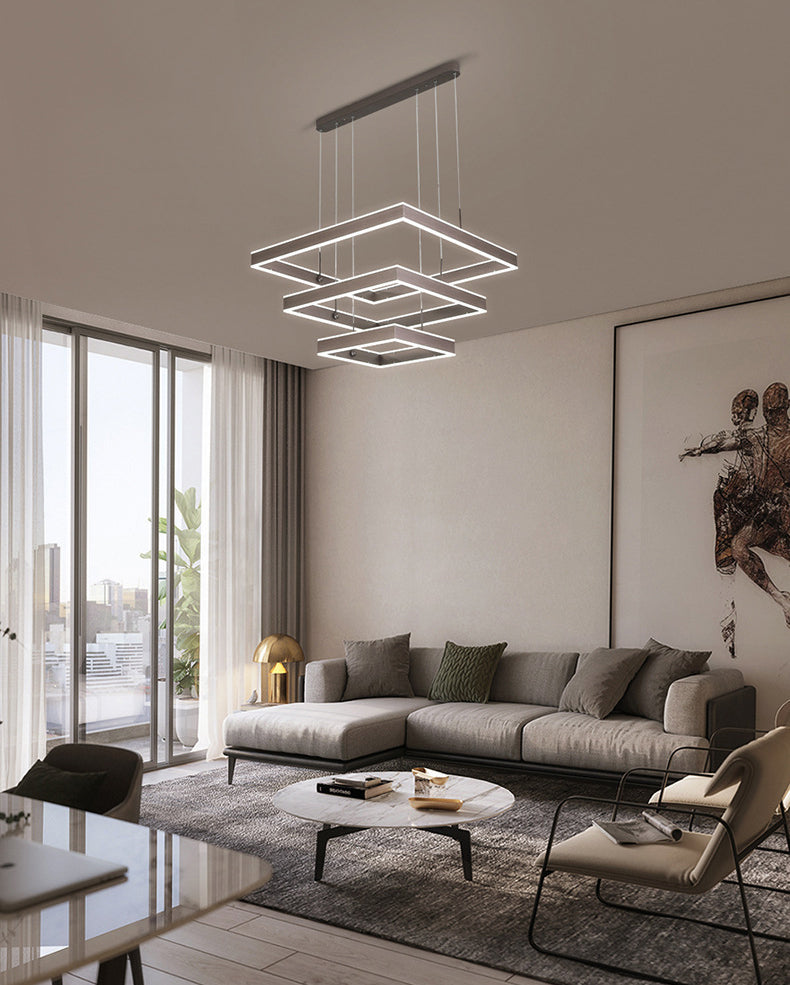 Moderne eenvoud hangende multi-tier kroonluchter hanglamp acryl plafondlampen armatuur voor restaurant