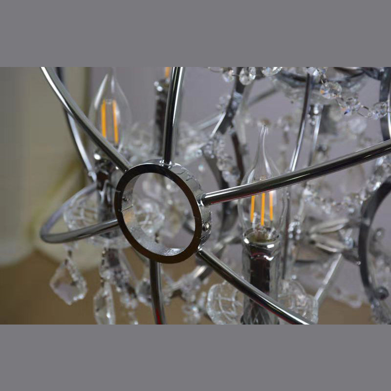 CHROME RUTICA 6 LIGHT CANTRA LIGHT GLOBE METAL METAL Lámpara colgante para sala de estar para sala de estar