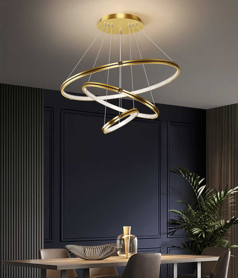 Lampada del lampadario moderno a ginnastica a anello di semplicità Lights Acrilico Ampiccamento a sospensione per il ristorante