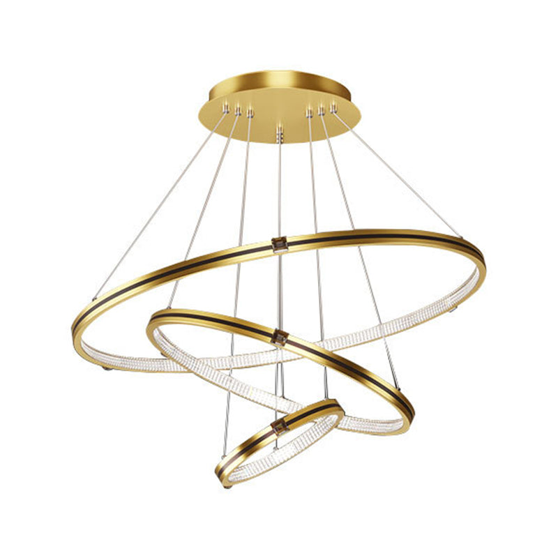 Lampada del lampadario moderno a ginnastica a anello di semplicità Lights Acrilico Ampiccamento a sospensione per il ristorante