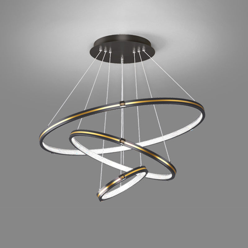 Lampada del lampadario moderno a ginnastica a anello di semplicità Lights Acrilico Ampiccamento a sospensione per il ristorante