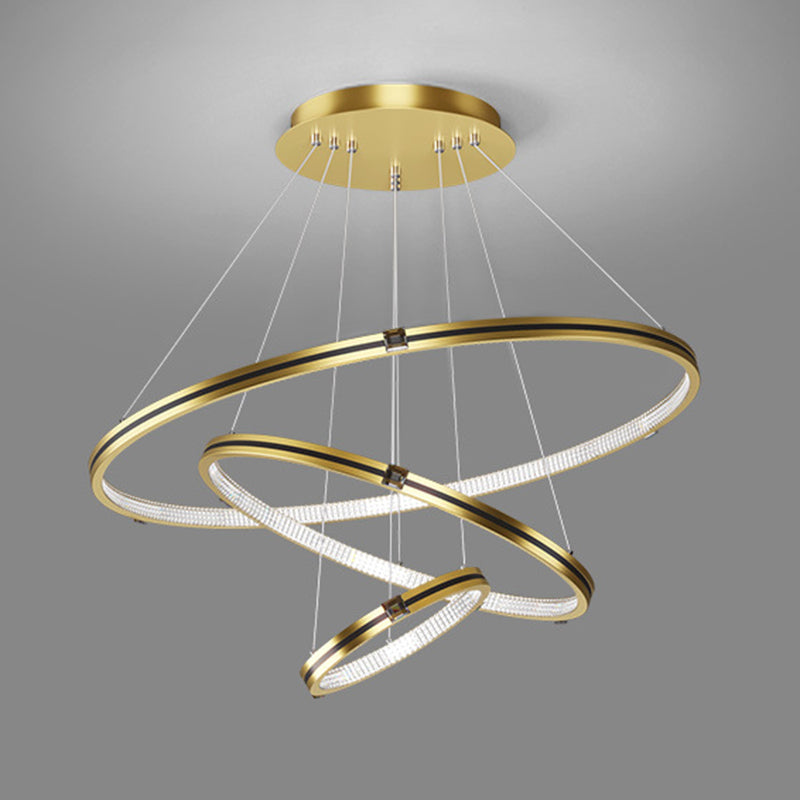 Lampada del lampadario moderno a ginnastica a anello di semplicità Lights Acrilico Ampiccamento a sospensione per il ristorante