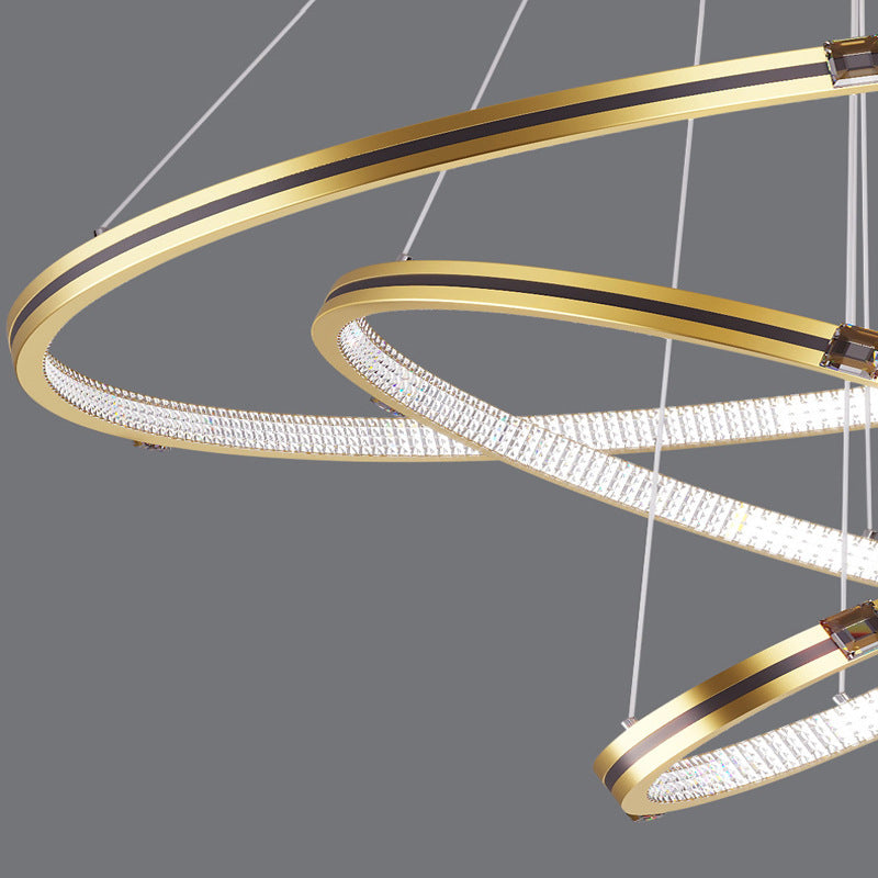 Lampada del lampadario moderno a ginnastica a anello di semplicità Lights Acrilico Ampiccamento a sospensione per il ristorante