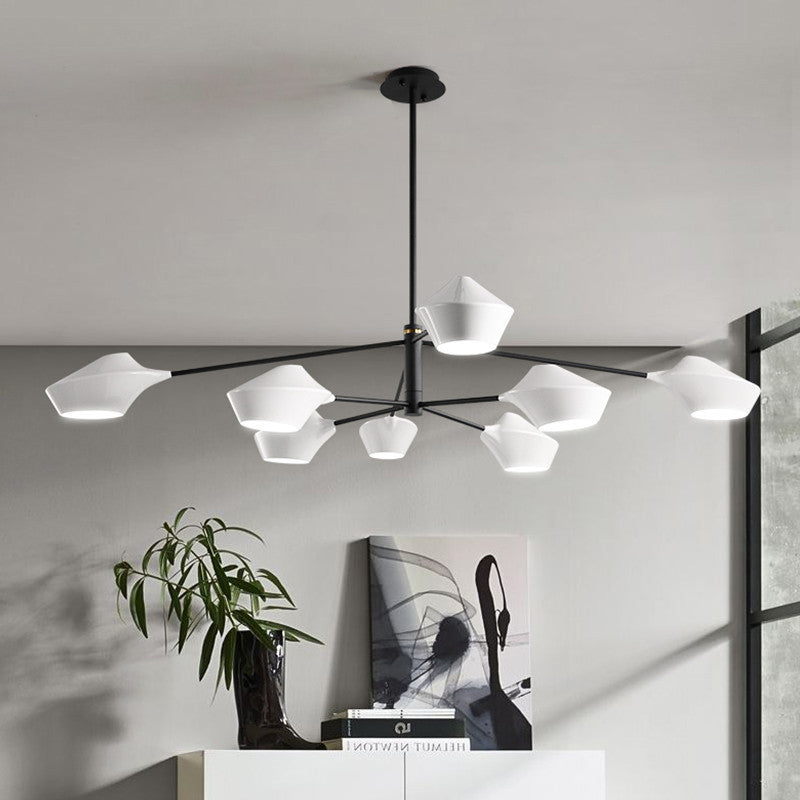 Modern ombreggiata lampadina a lampada in metallo salotto lampadario luce a sospensione