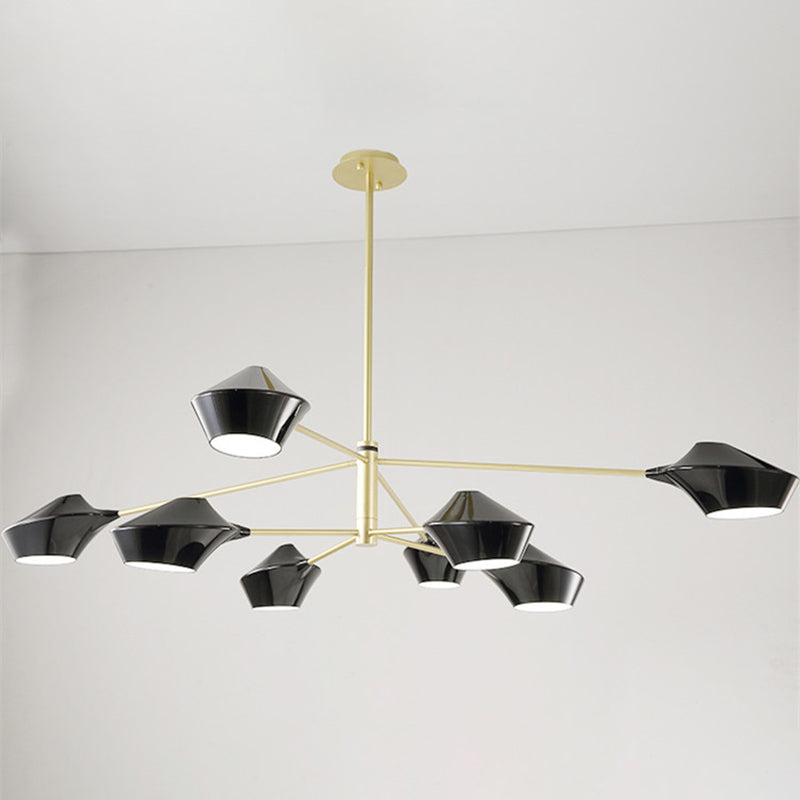 Modern ombreggiata lampadina a lampada in metallo salotto lampadario luce a sospensione