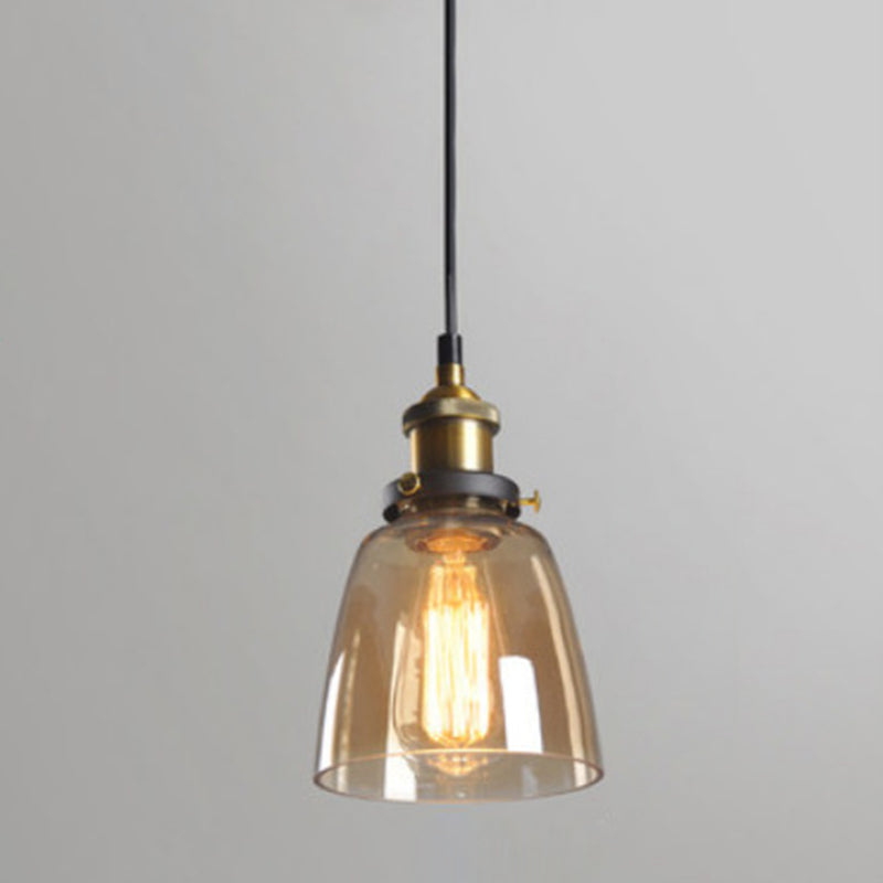 Retro Industrial 1 Lámpara de luz Lámpara de lámpara Alezo a mano iluminación colgante de vidrio para sala de estar