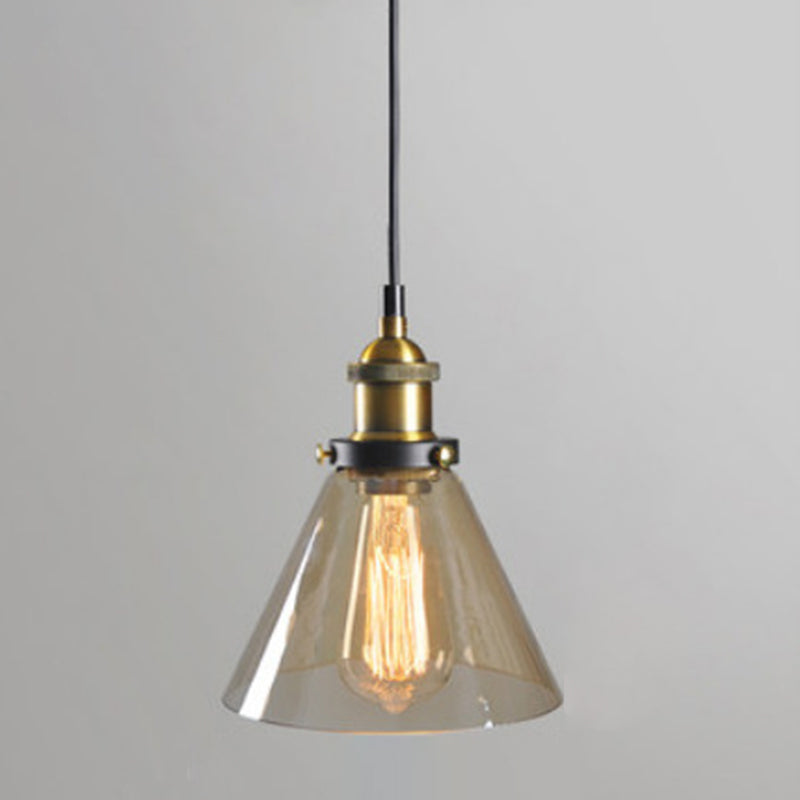 Retro Industrial 1 Lámpara de luz Lámpara de lámpara Alezo a mano iluminación colgante de vidrio para sala de estar