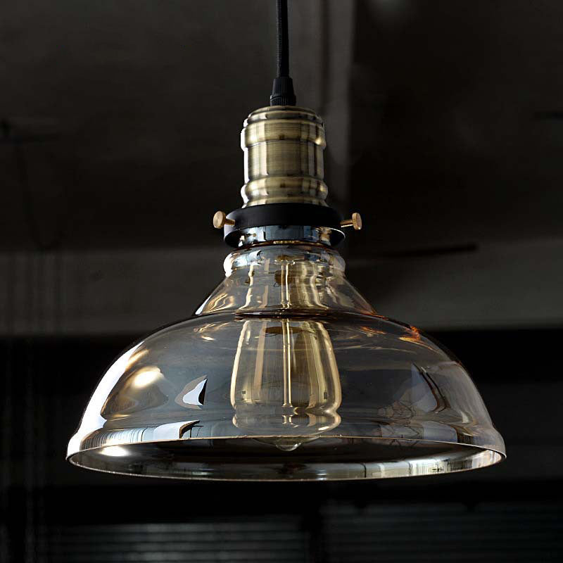 Retro Industrial 1 Light Pendant Barn Clear Glass Pendant Lighting for Coffee Shop
