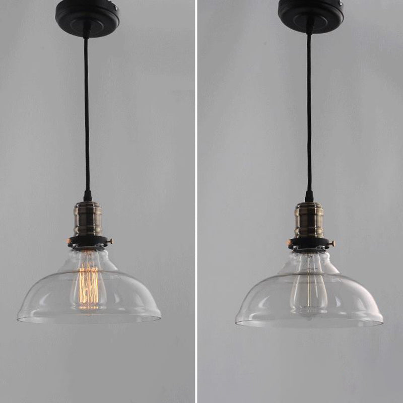 Retro Industrial 1 Light Pendant Barn Clear Glass Pendant Lighting for Coffee Shop