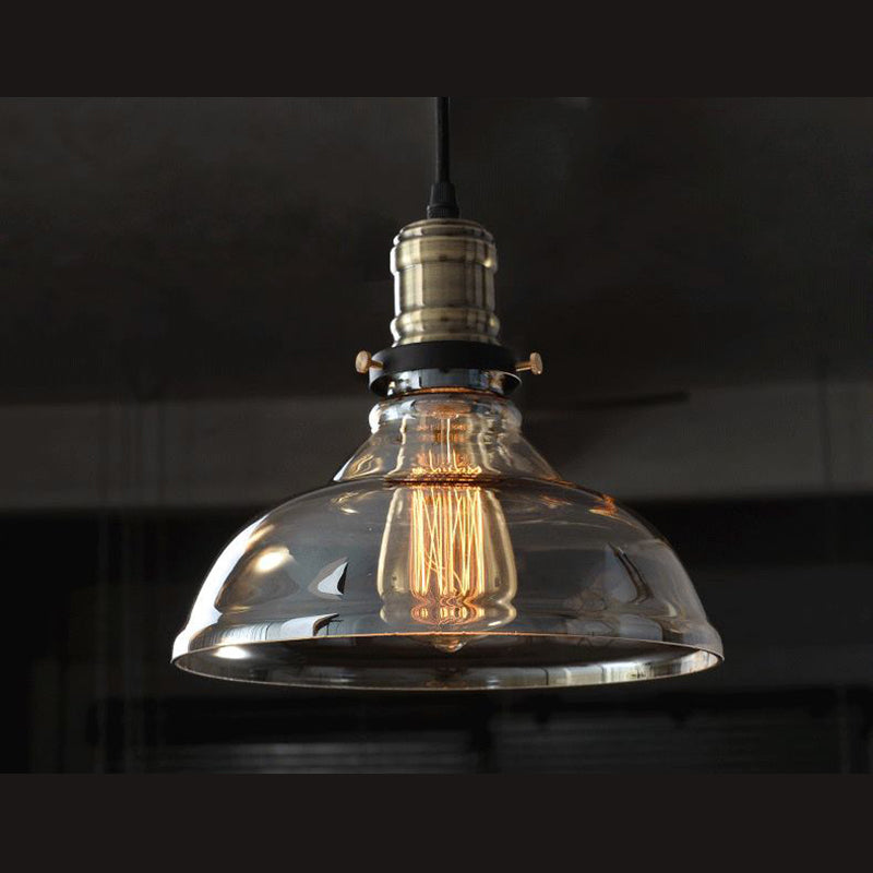Retro Industrial 1 Light Pendant Barn Clear Glass Pendant Lighting for Coffee Shop