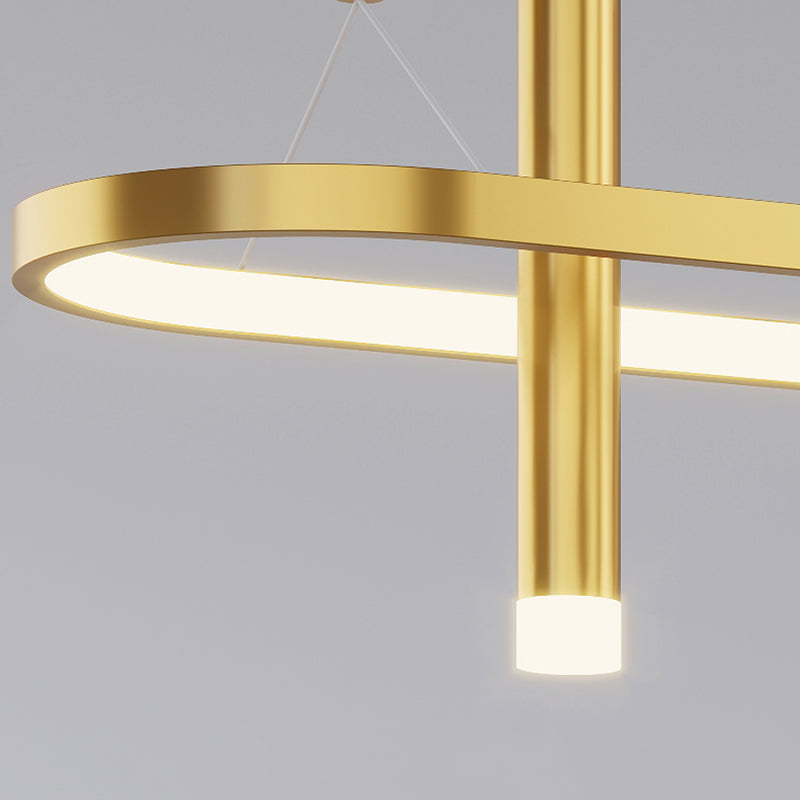 Mid-Century Straight Bars Island Chandelier Lights Metal Chandelier Lamp