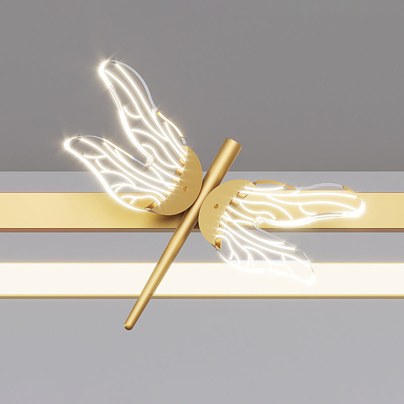 Mid-Century Straight Bars Island Chandelier Lights Metal Chandelier Lamp