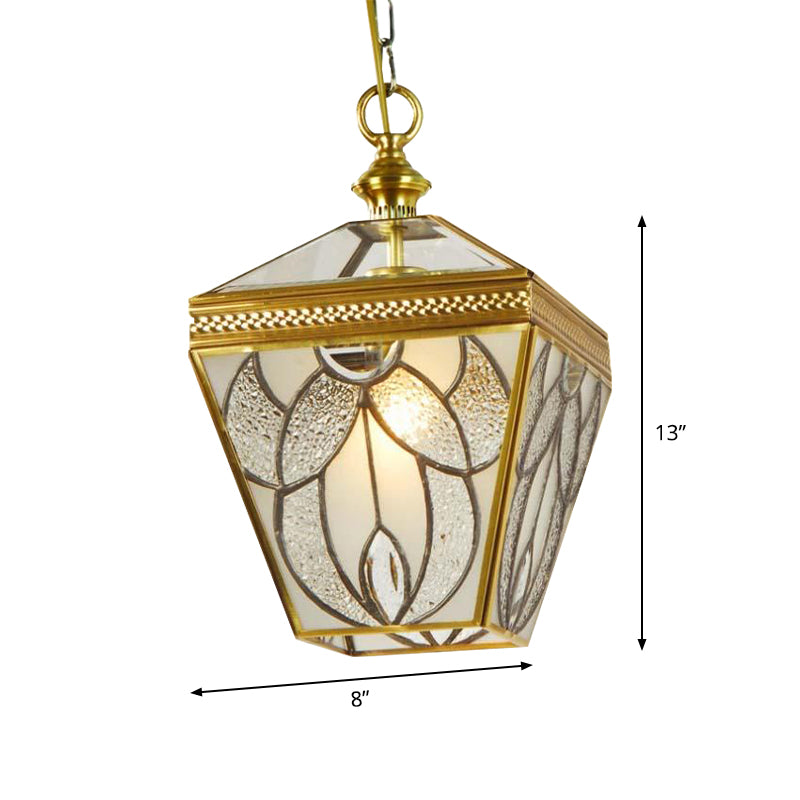 Lantern Bedroom Hanging Lighting Vintage Bubble Glass 1 Head Gold Ceiling Pendant Lamp