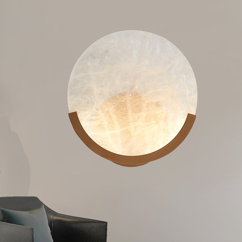 8"/9" H 1 Light Round Wall Mounted Light Traditional White Acrylic Sconce for Dining Room