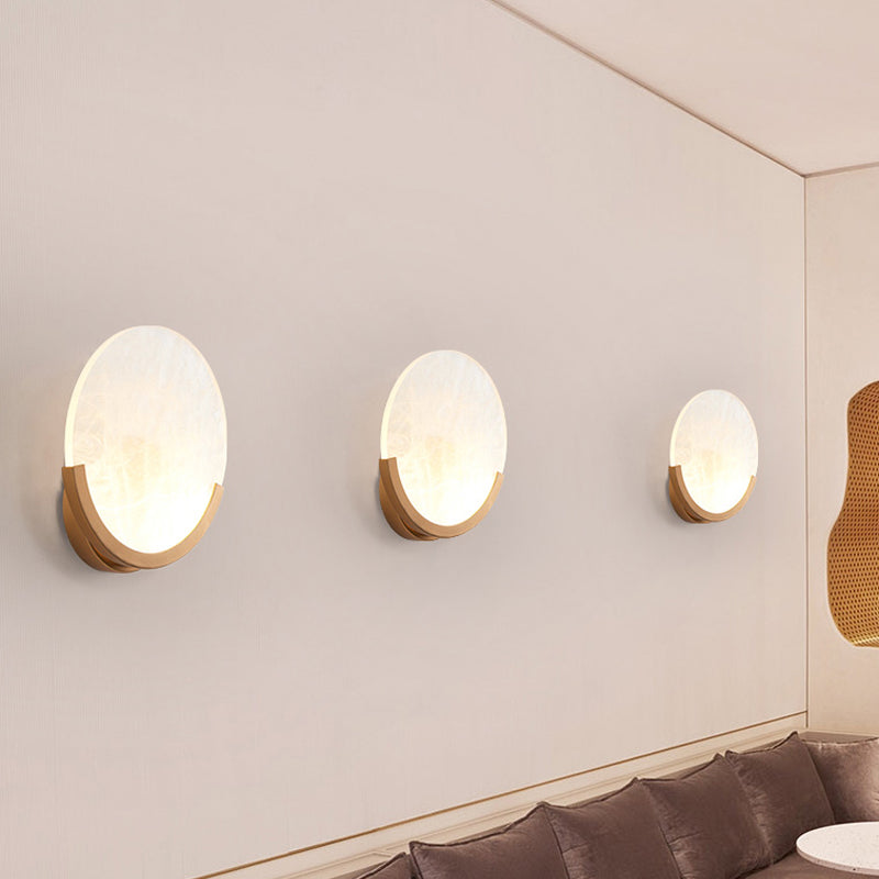 8"/9" H 1 Light Round Wall Mounted Light Traditional White Acrylic Sconce for Dining Room