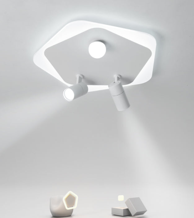 Lampe plate géométrique nouveau style moderne fer LED lampe plate avec 2 spots