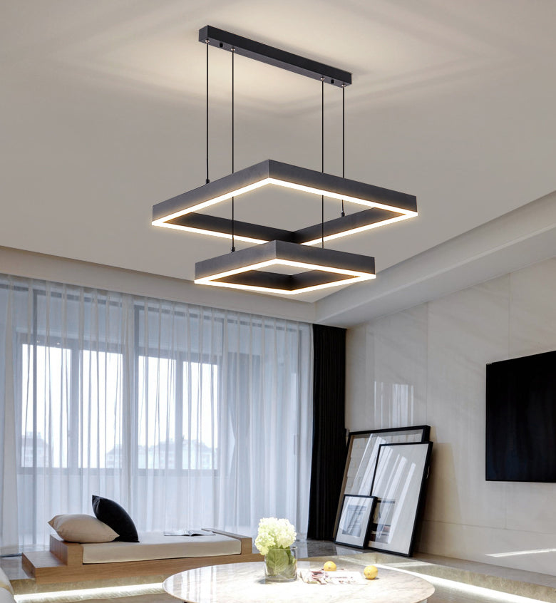 Moderne eenvoud hangende multi-tier kroonluchter hanglamp acryl plafondlampen armatuur voor restaurant