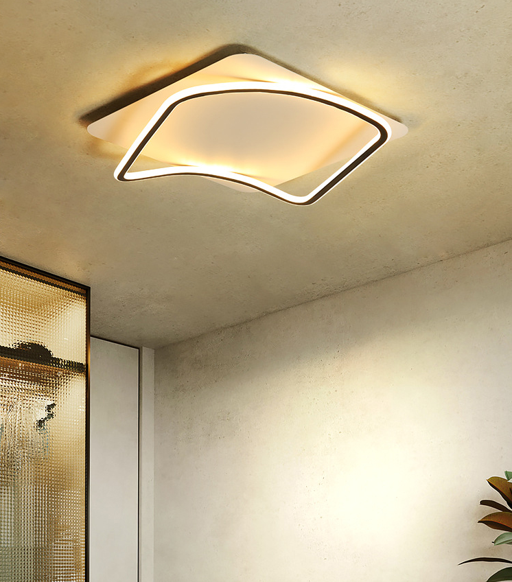 Simplicity Square LED Flush Light Fixture Aluminum Bedroom Ceiling Mounted Light