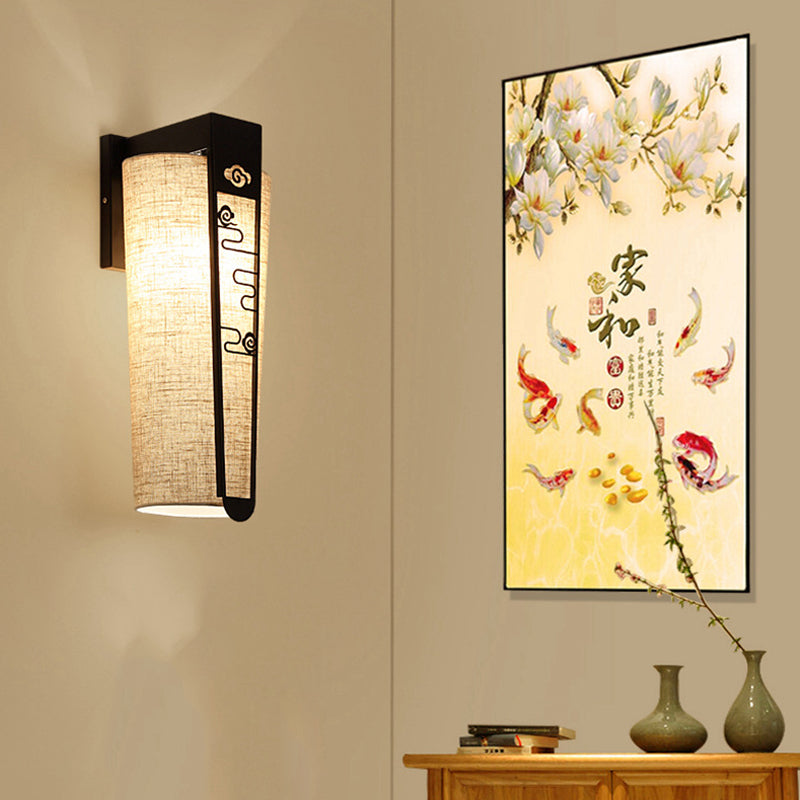 Black Cloud/Trellis/Linear Wall Lighting Traditional 1 Light Corridor Sconce with Cylinder Shade
