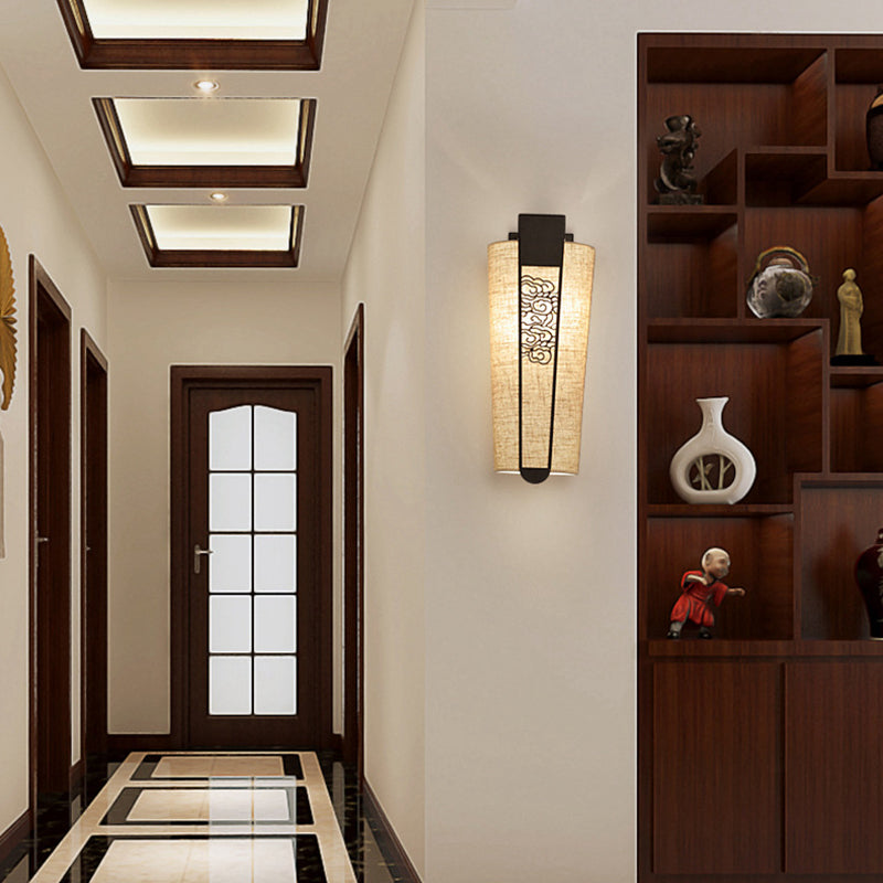 Black Cloud/Trellis/Linear Wall Lighting Traditional 1 Light Corridor Sconce with Cylinder Shade