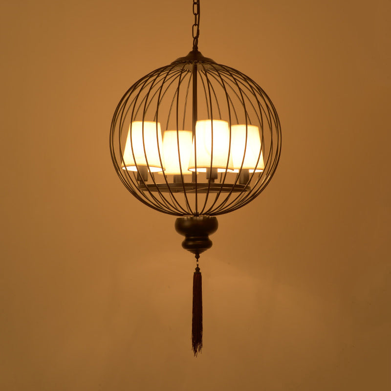 Aparte de la lámpara de lámpara de metal globe elegante 4 luces 4 luces Corredor Kit de lámpara colgante en negro