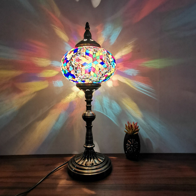 Éclairage de tâche sphérique en bronze Morocain Tache-vitre 1 lumière lumineuse Lumière pour le restaurant