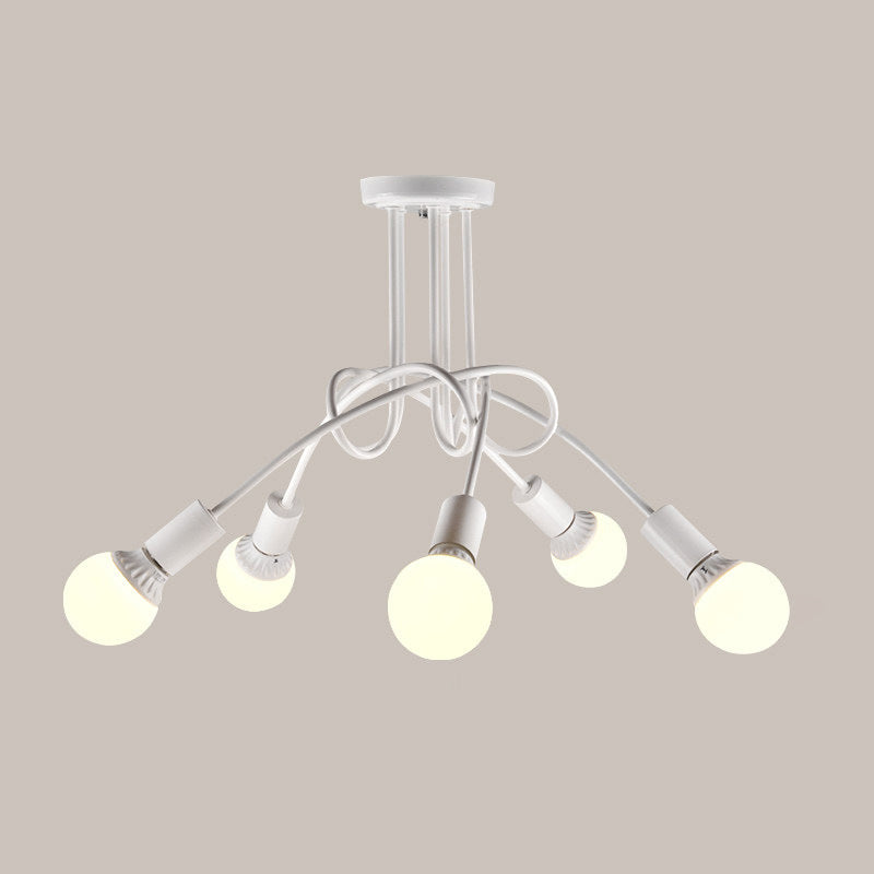 Bundle Industrial Vintage Ceiling Light Wrought Iron Flush Mount for Living Room