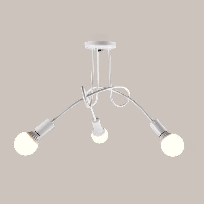 Bundle Industrial Vintage Ceiling Light Wrought Iron Flush Mount for Living Room